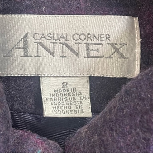 Casual Corner Annex Wool Blend Full Zipper Jacket 2 - Picture 4 of 6